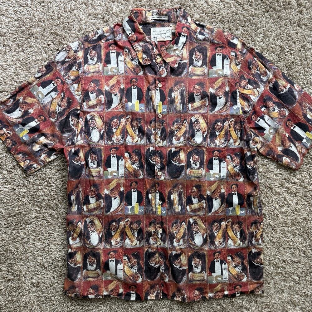Vintage Reyn Spooner Guy Buffet Shirt Men’s Size XL Vodka Bartender Art Hawaiian